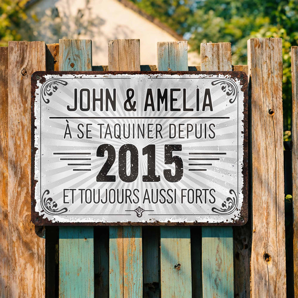 Personalized Vintage Metal Sign Custom Name Gift for Couples Metal Sign GradoCreations