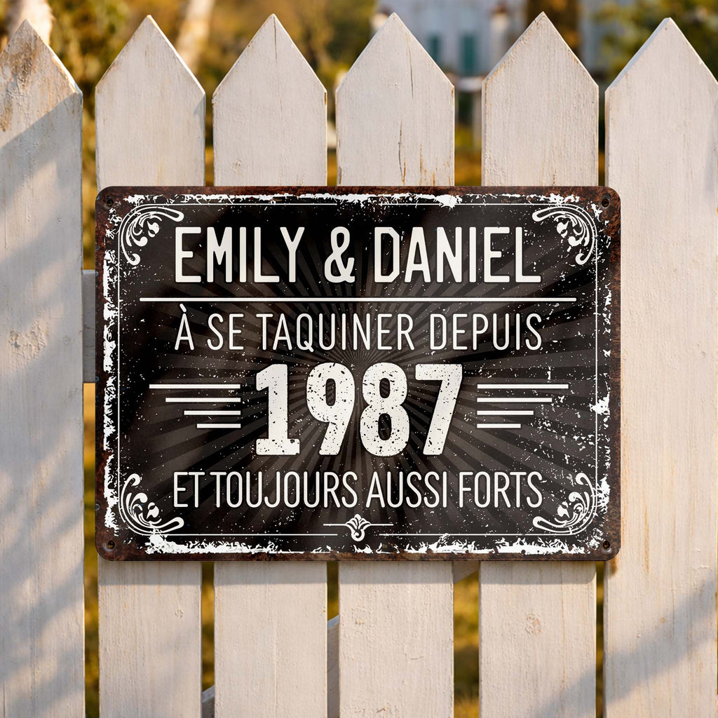 Personalized Vintage Metal Sign Custom Name Gift for Couples Metal Sign GradoCreations