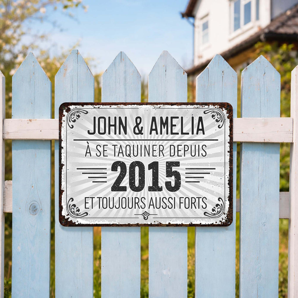 Personalized Vintage Metal Sign Custom Name Gift for Couples Metal Sign GradoCreations