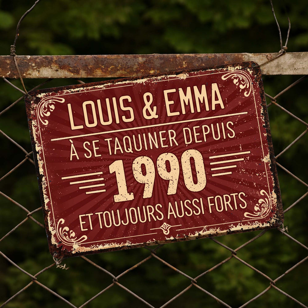 Personalized Vintage Metal Sign Custom Name Gift for Couples Metal Sign GradoCreations