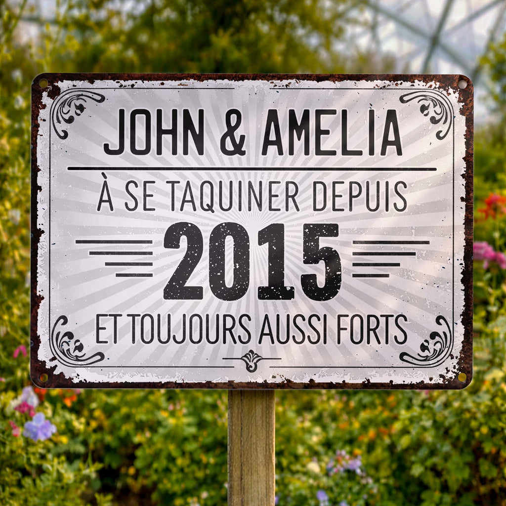 Personalized Vintage Metal Sign Custom Name Gift for Couples Metal Sign GradoCreations