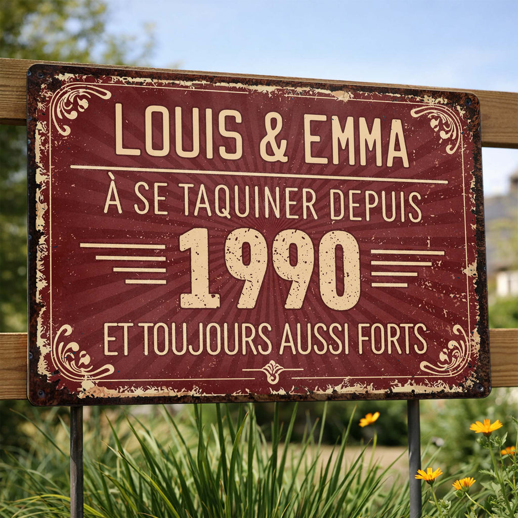 Personalized Vintage Metal Sign Custom Name Gift for Couples Metal Sign GradoCreations