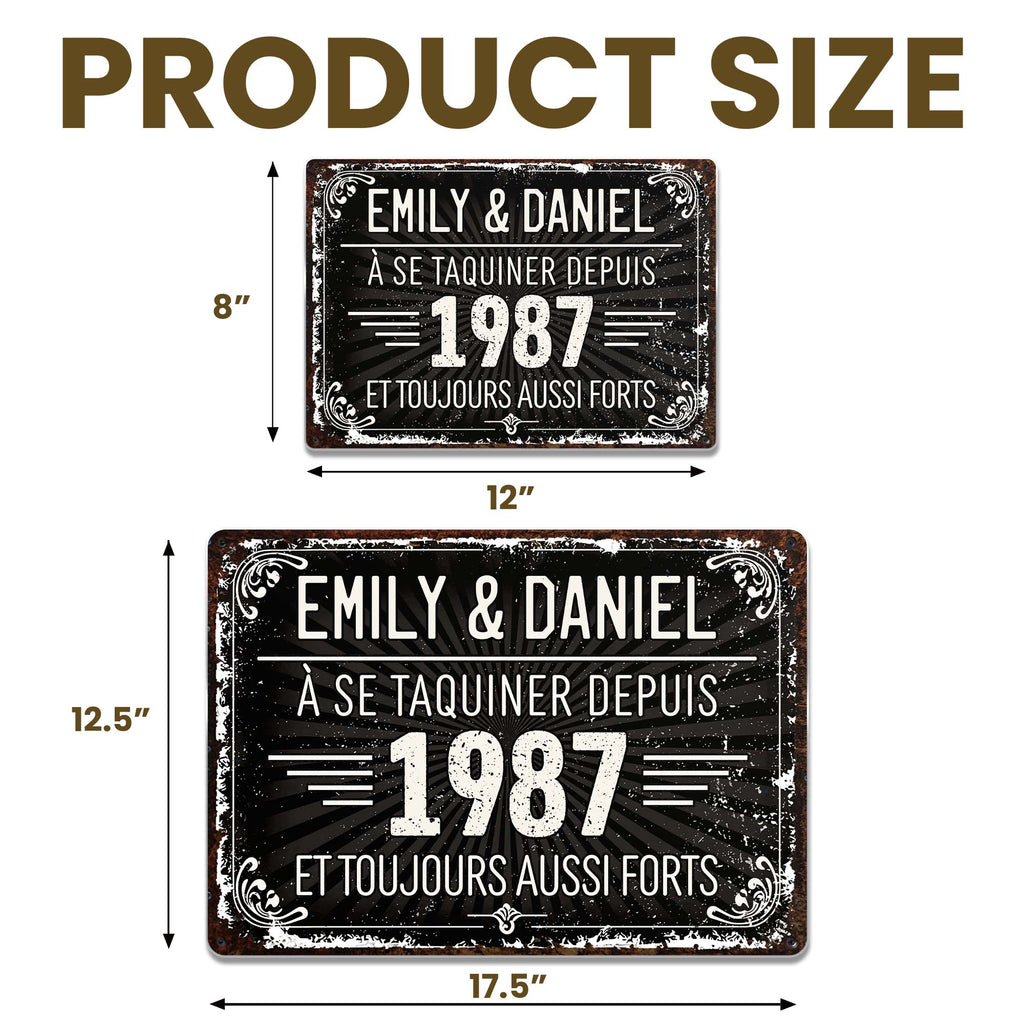 Personalized Vintage Metal Sign Custom Name Gift for Couples Metal Sign GradoCreations