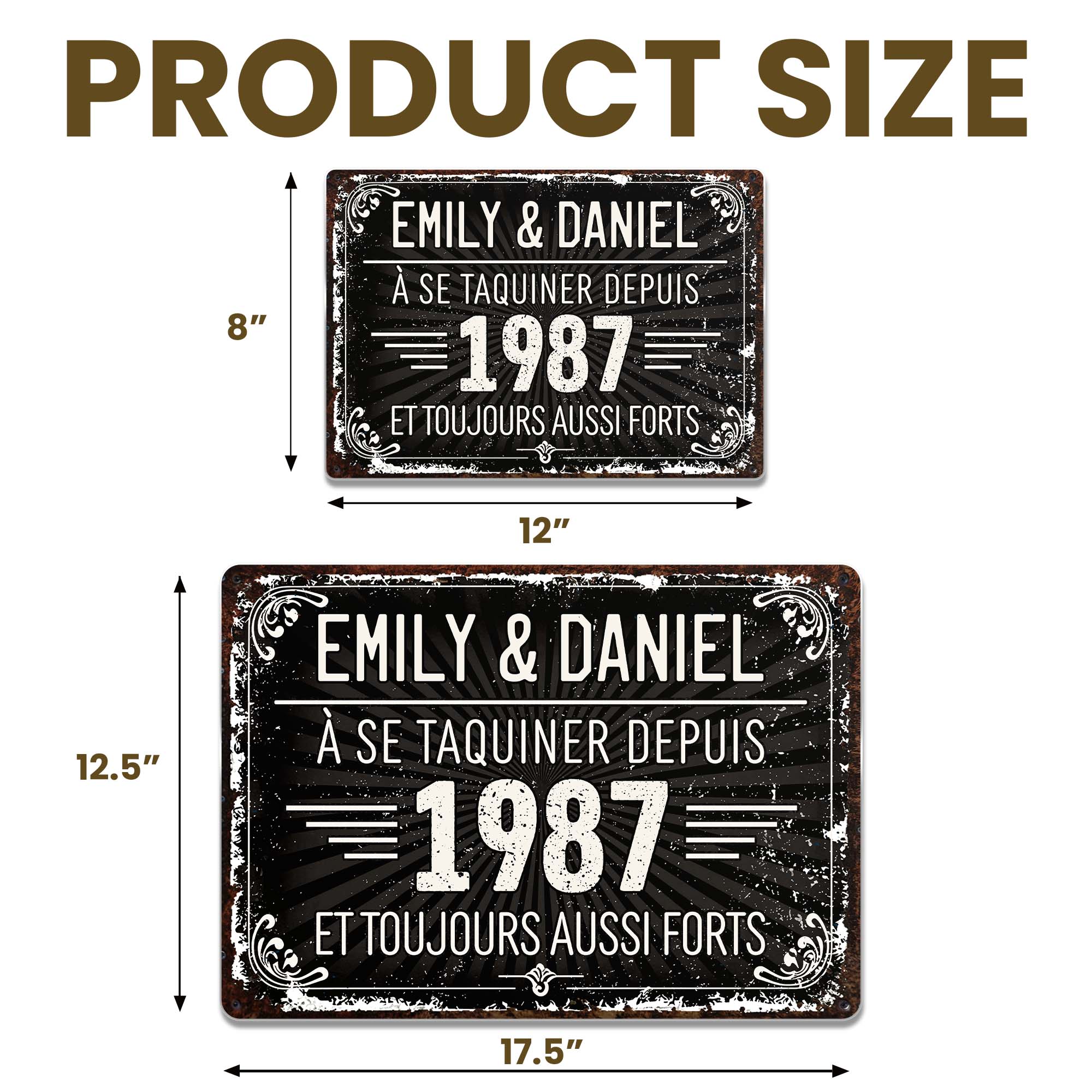 Personalized Vintage Metal Sign Custom Name Gift for Couples Metal Sign GradoCreations