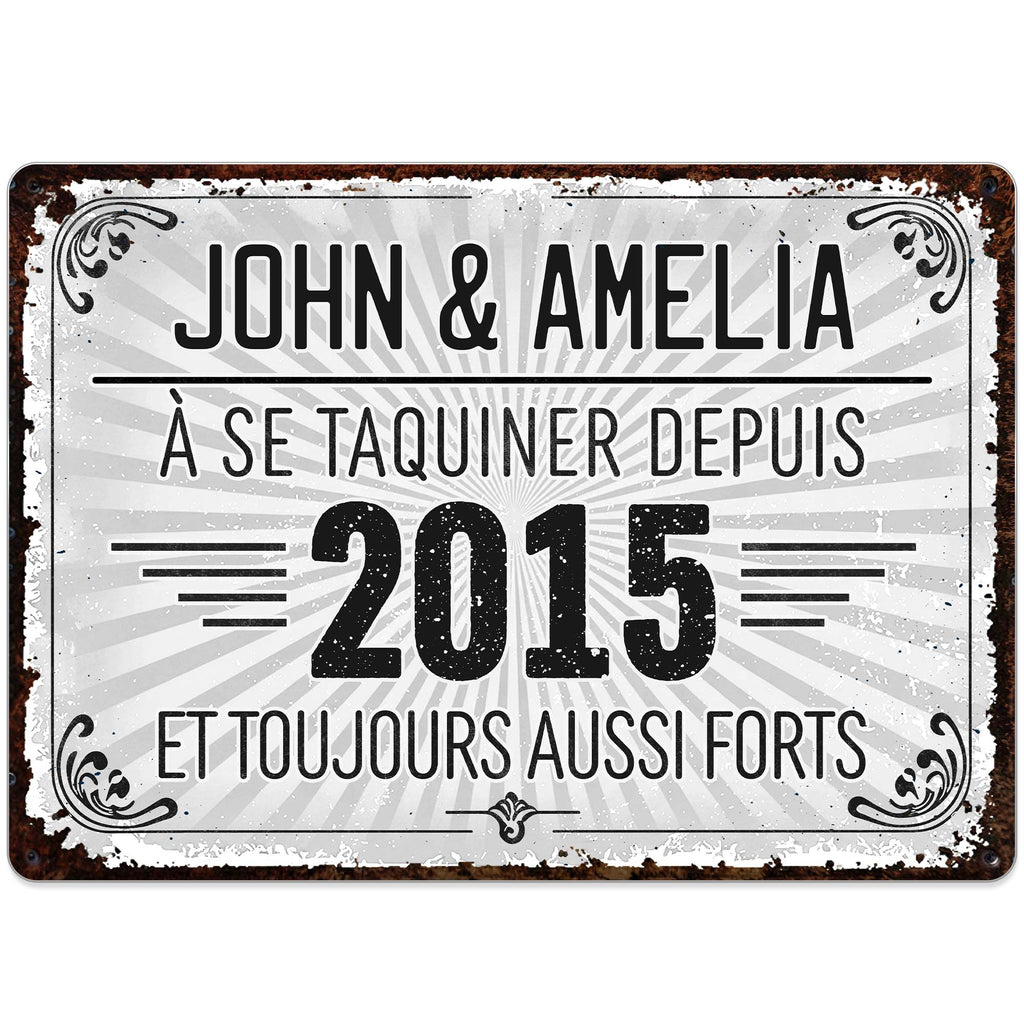 Personalized Vintage Metal Sign Custom Name Gift for Couples Metal Sign GradoCreations