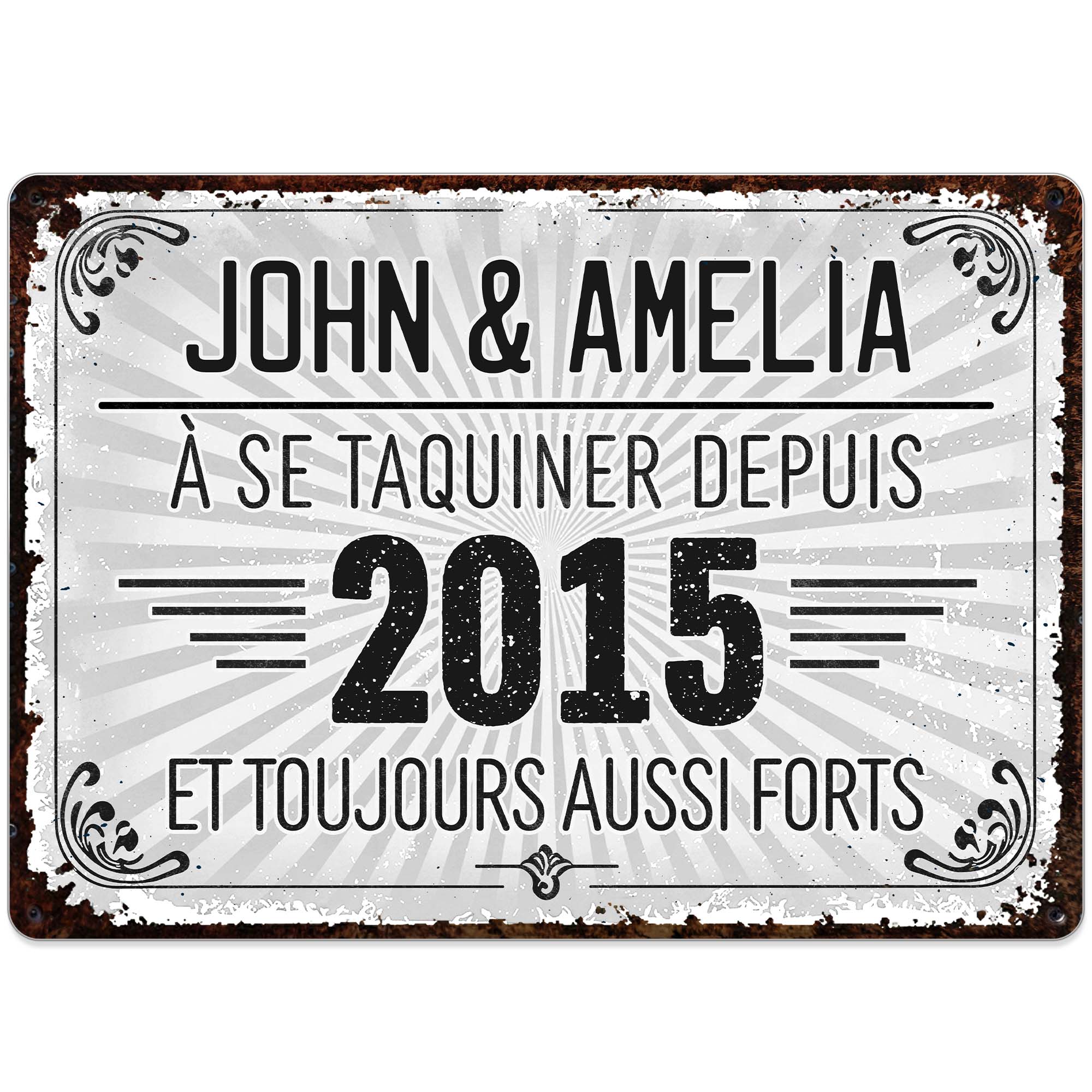 Personalized Vintage Metal Sign Custom Name Gift for Couples Metal Sign GradoCreations