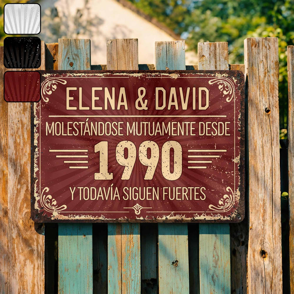 Personalized Metal Sign Custom Name Gift for Couples Anniversary Metal Sign GradoCreations