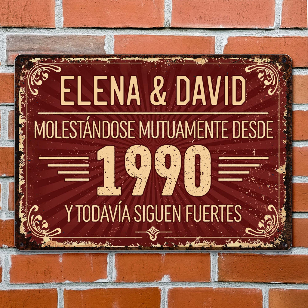 Personalized Metal Sign Custom Name Gift for Couples Anniversary Metal Sign GradoCreations