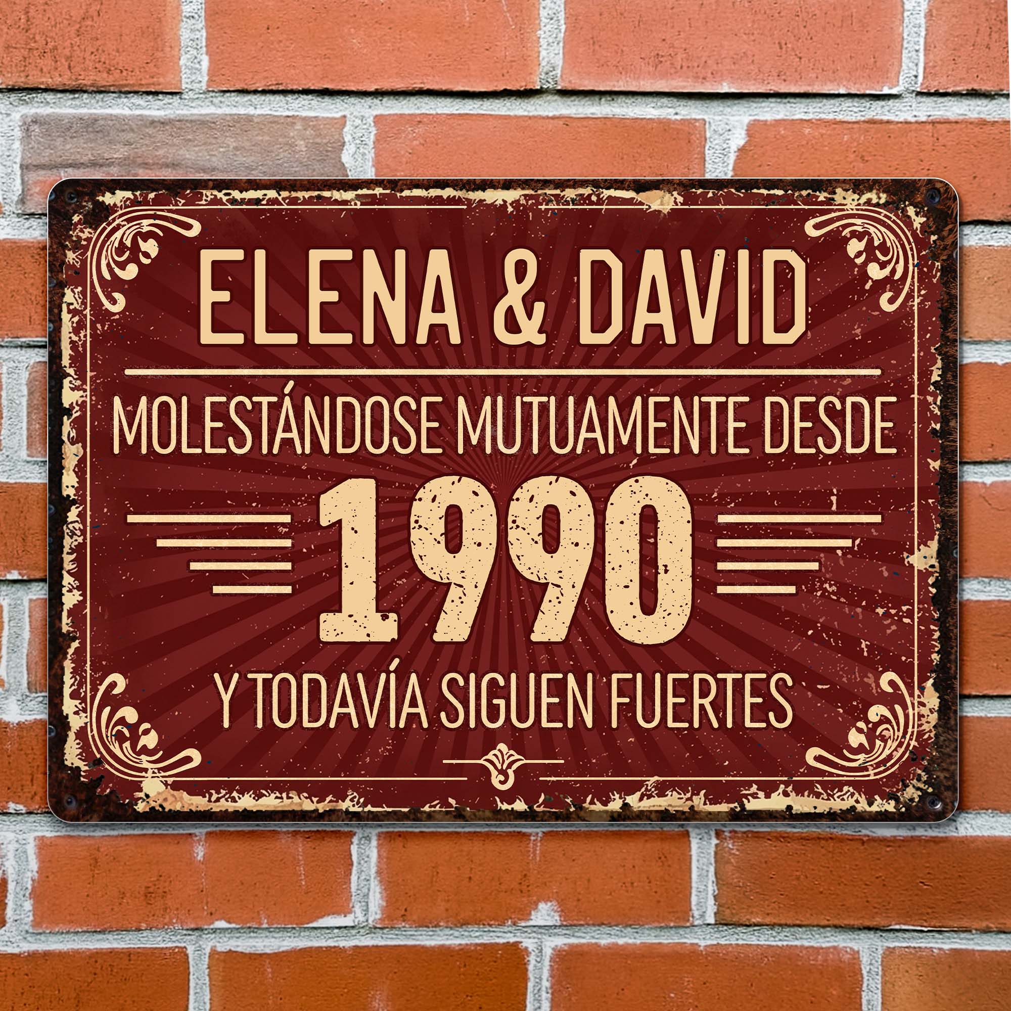 Personalized Metal Sign Custom Name Gift for Couples Anniversary Metal Sign GradoCreations