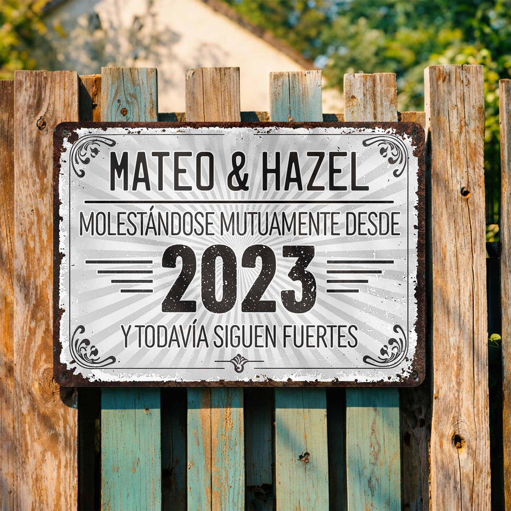 Personalized Metal Sign Custom Name Gift for Couples Anniversary Metal Sign GradoCreations