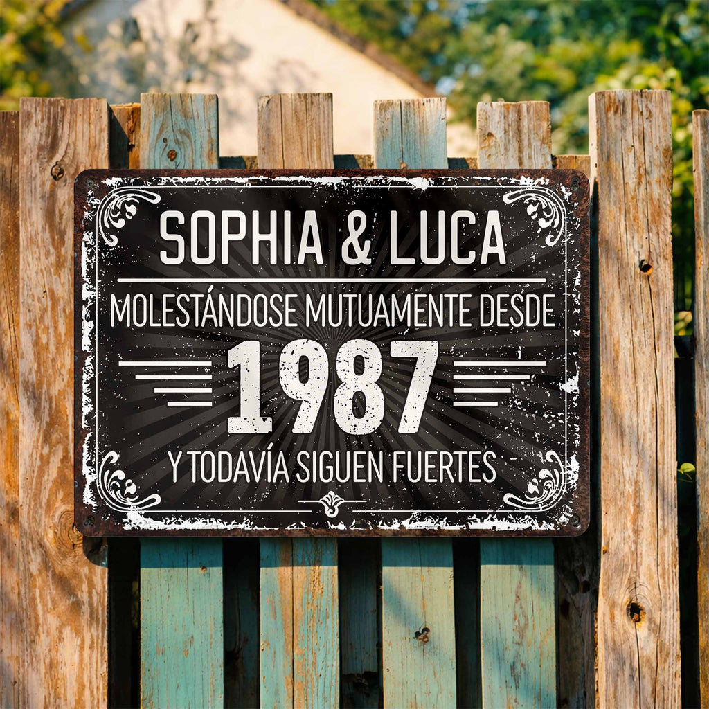 Personalized Metal Sign Custom Name Gift for Couples Anniversary Metal Sign GradoCreations