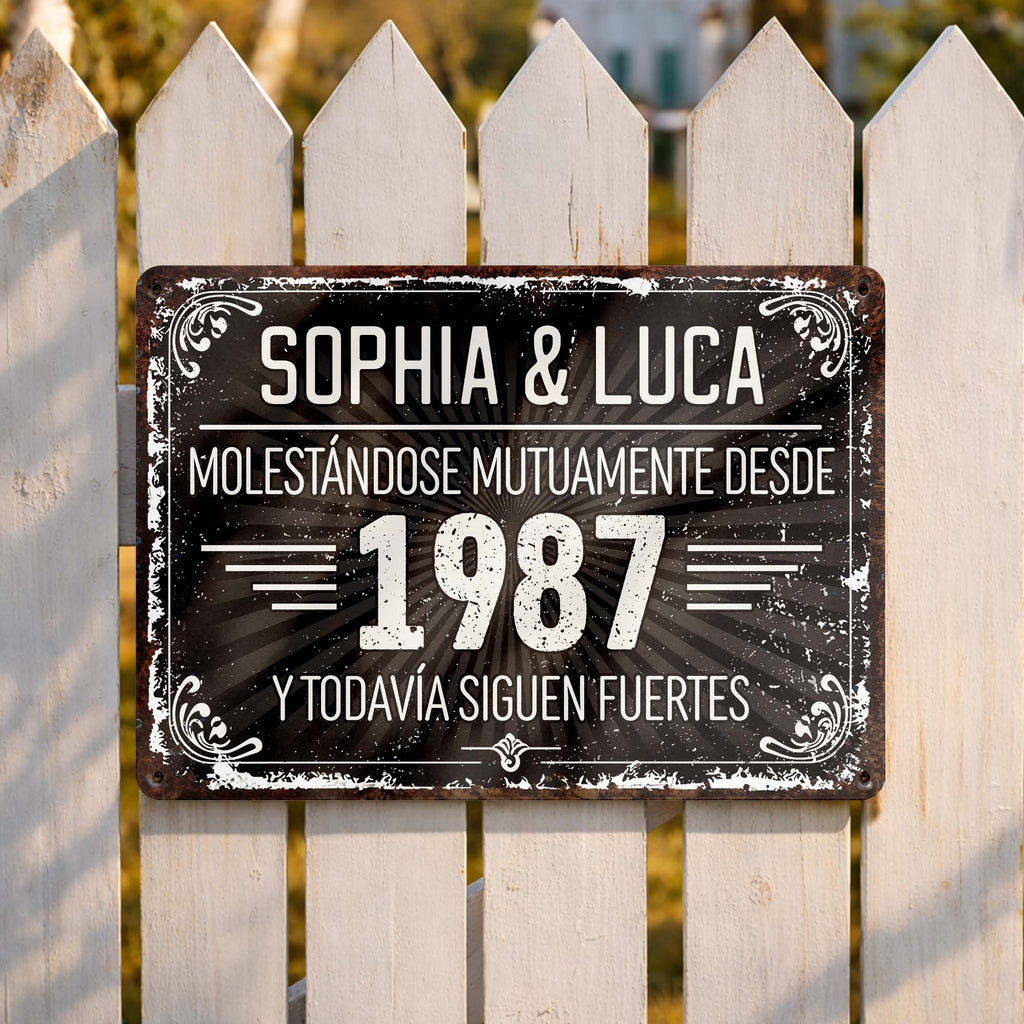 Personalized Metal Sign Custom Name Gift for Couples Anniversary Metal Sign GradoCreations