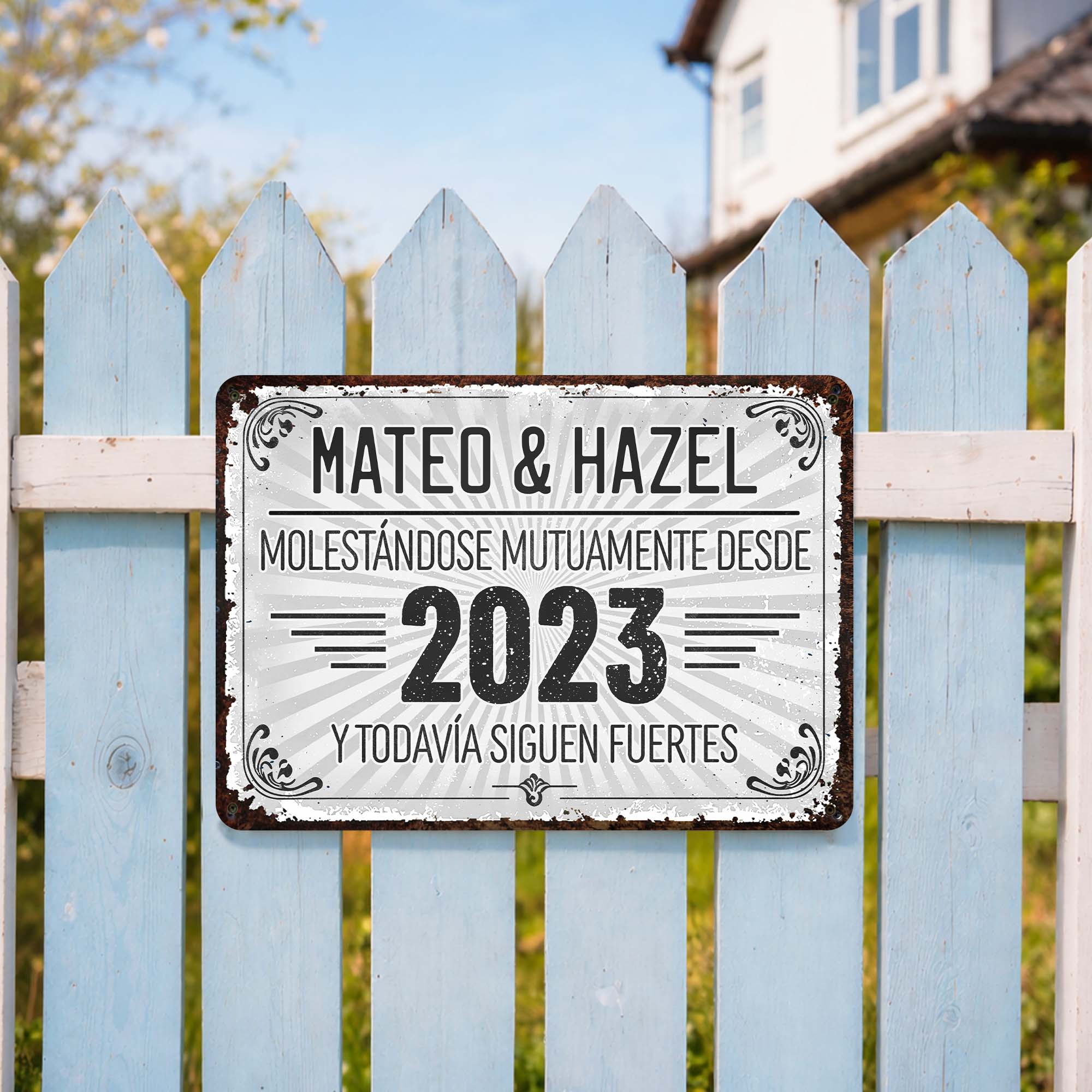 Personalized Metal Sign Custom Name Gift for Couples Anniversary Metal Sign GradoCreations