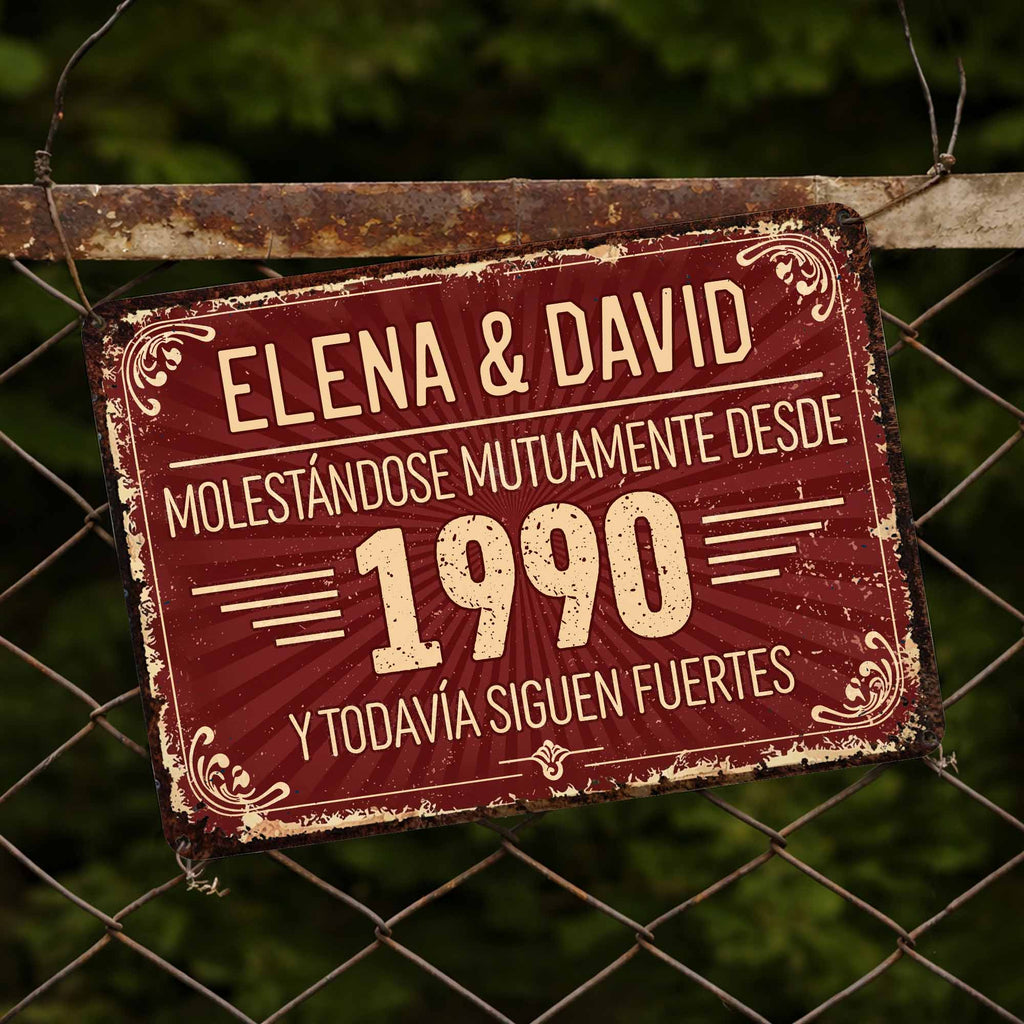 Personalized Metal Sign Custom Name Gift for Couples Anniversary Metal Sign GradoCreations