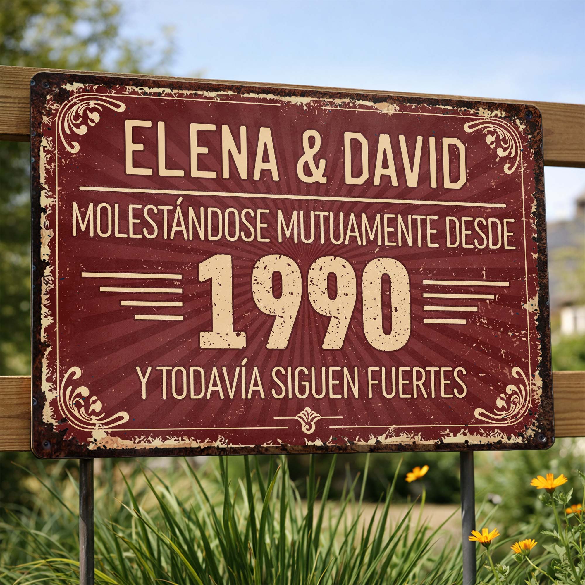 Personalized Metal Sign Custom Name Gift for Couples Anniversary Metal Sign GradoCreations