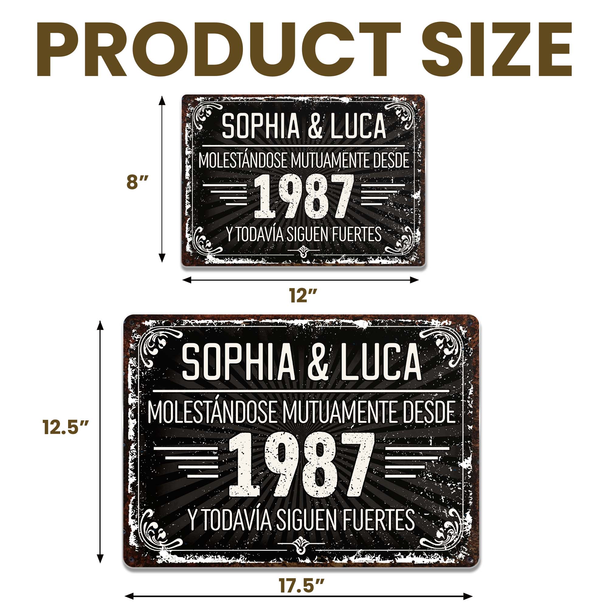 Personalized Metal Sign Custom Name Gift for Couples Anniversary Metal Sign GradoCreations