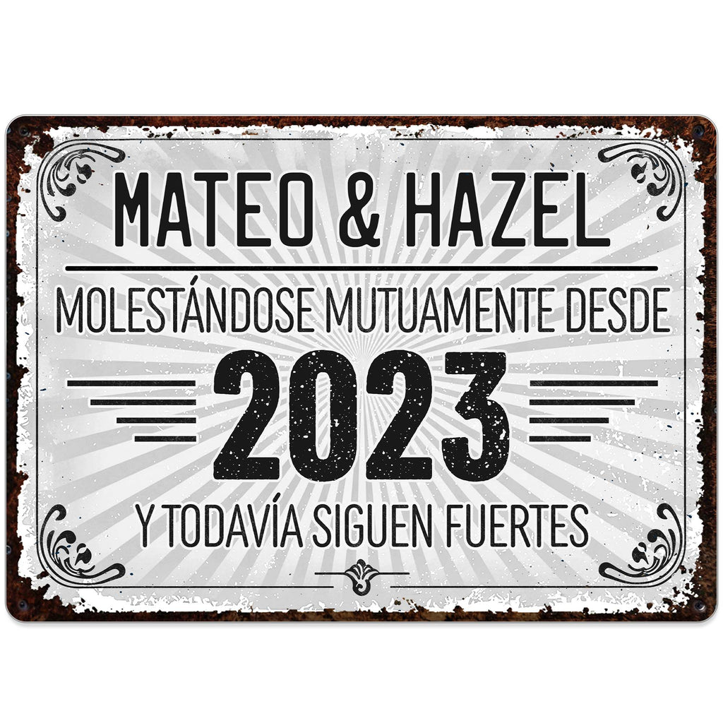 Personalized Metal Sign Custom Name Gift for Couples Anniversary Metal Sign GradoCreations
