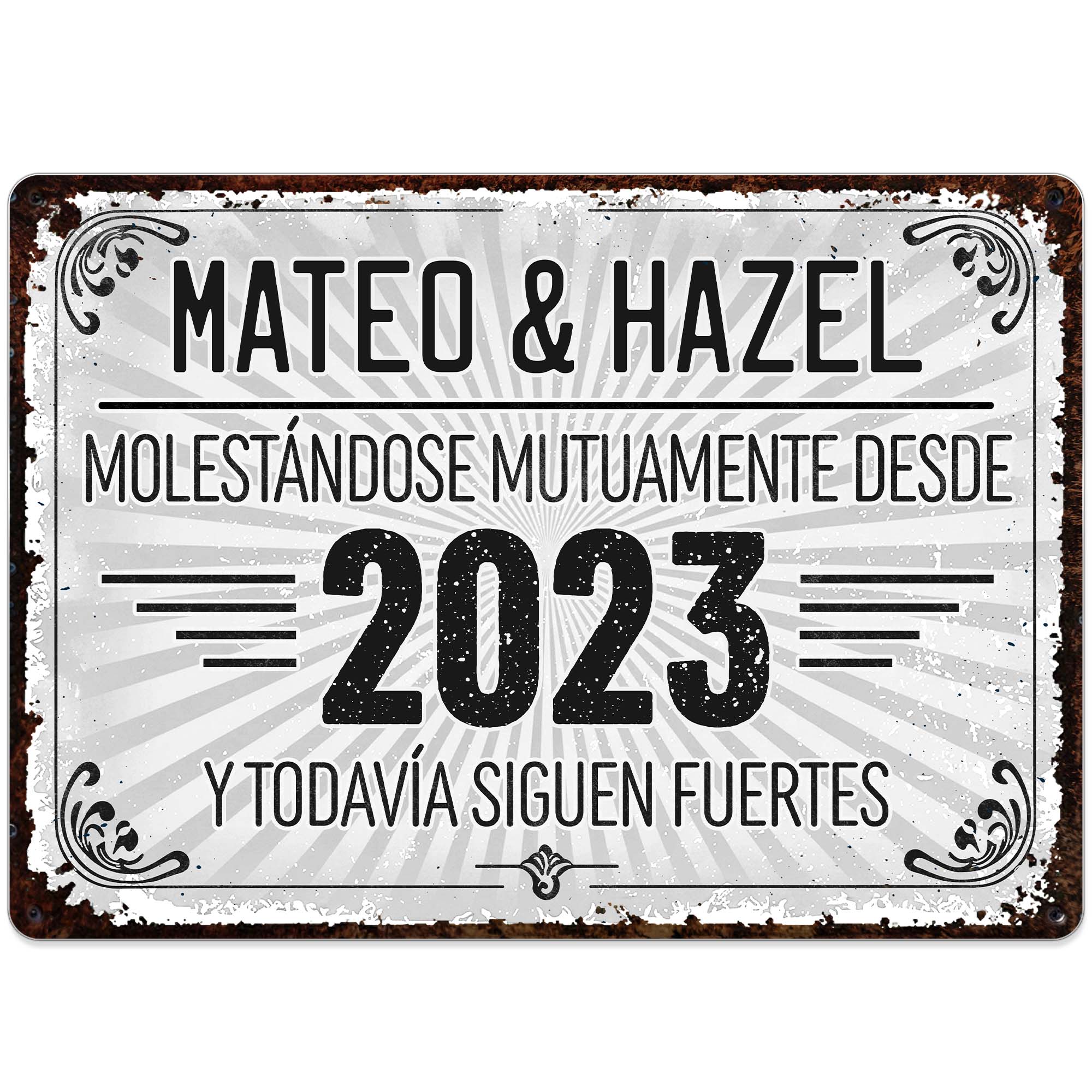 Personalized Metal Sign Custom Name Gift for Couples Anniversary Metal Sign GradoCreations
