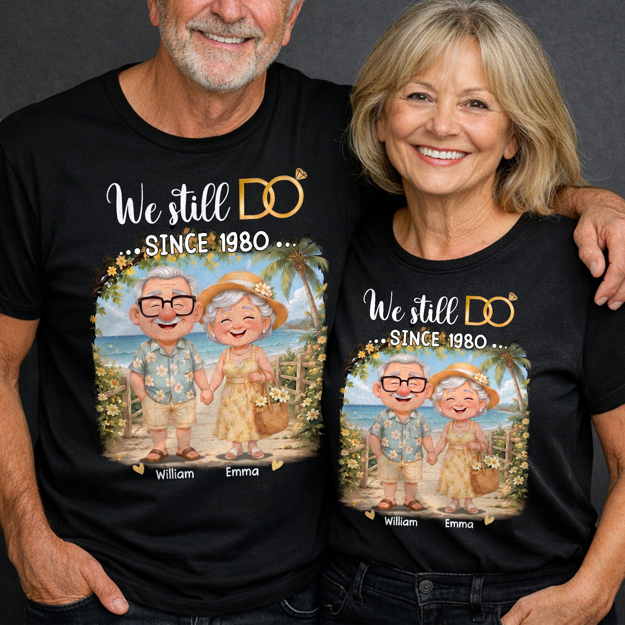 Personalized Anniversary Shirt Custom Couple Beach Hoodie Shirt GradoCreations