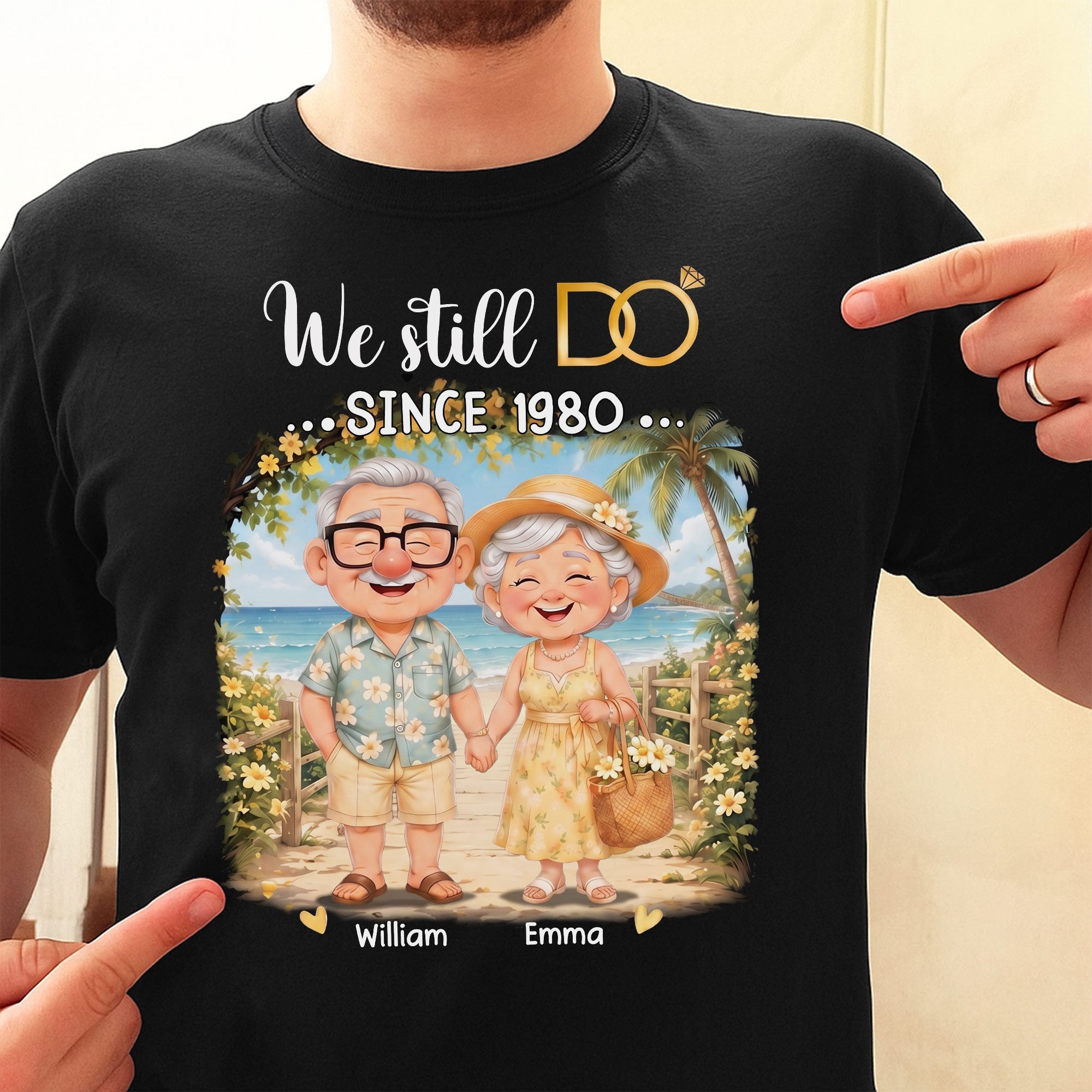 Personalized Anniversary Shirt Custom Couple Beach Hoodie Shirt GradoCreations