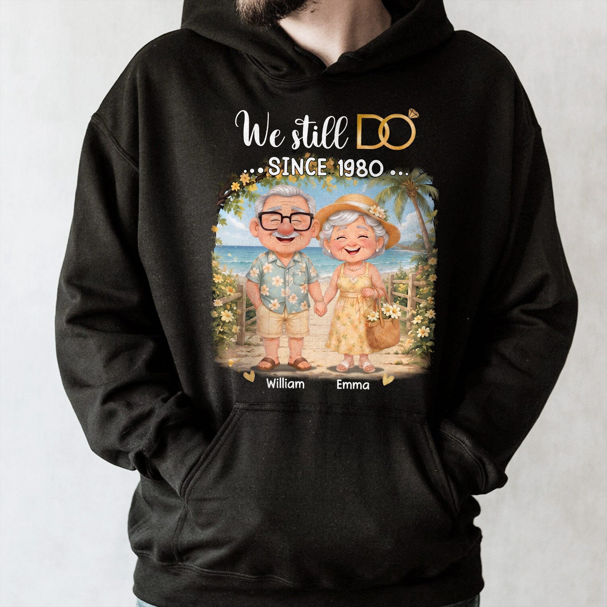 Personalized Anniversary Shirt Custom Couple Beach Hoodie Shirt GradoCreations