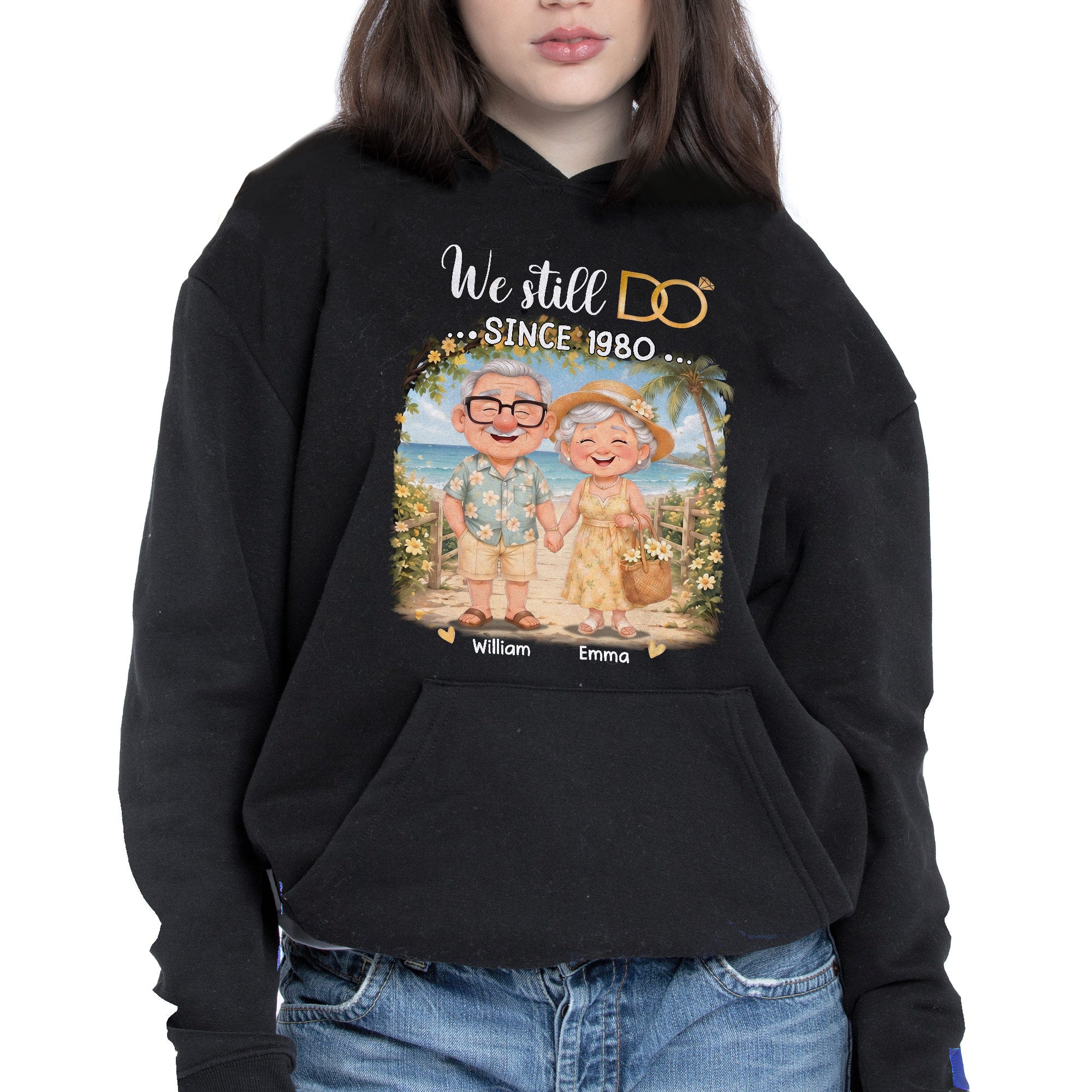 Personalized Anniversary Shirt Custom Couple Beach Hoodie Shirt GradoCreations