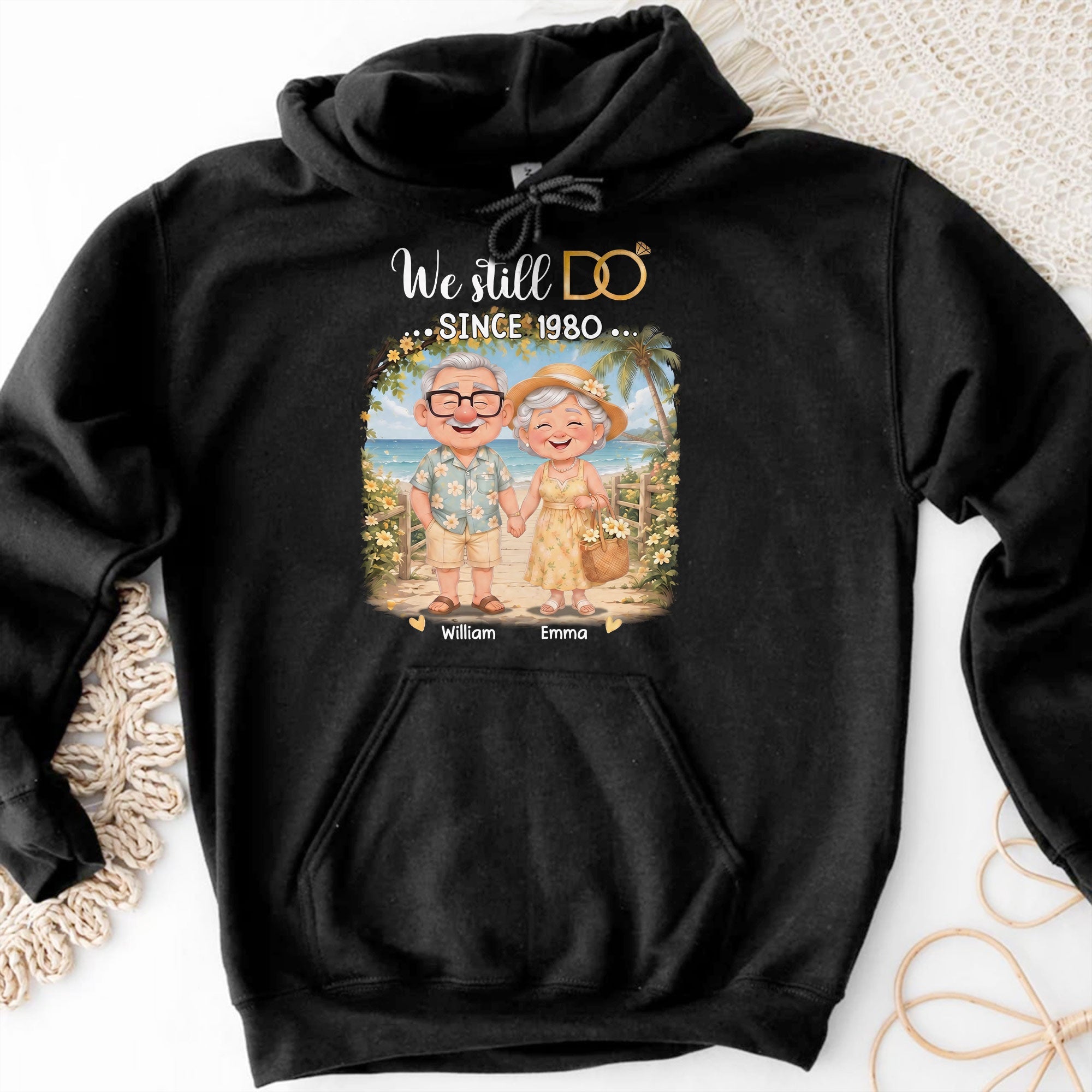 Personalized Anniversary Shirt Custom Couple Beach Hoodie Shirt GradoCreations