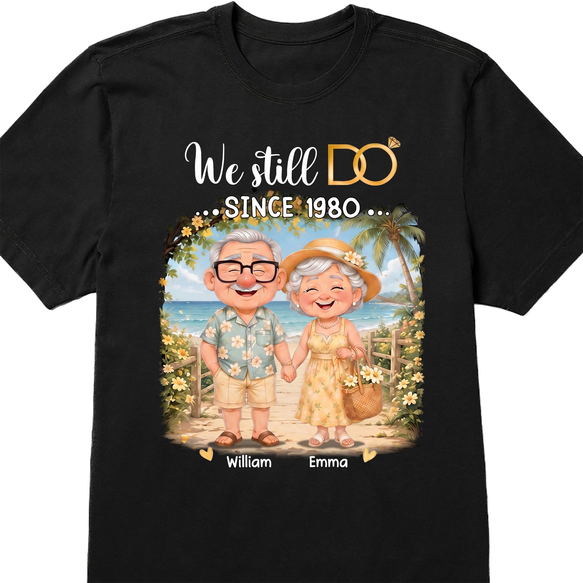 Personalized Anniversary Shirt Custom Couple Beach Hoodie Shirt GradoCreations