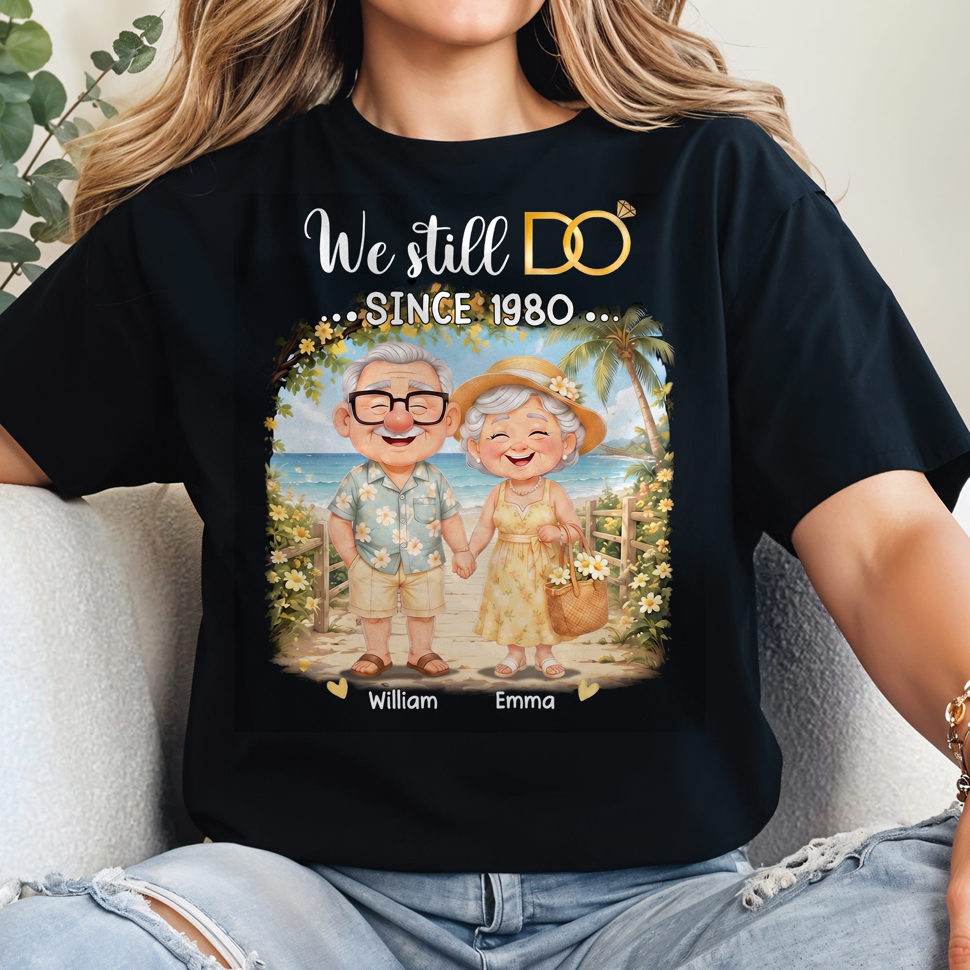 Personalized Anniversary Shirt Custom Couple Beach Hoodie Shirt GradoCreations