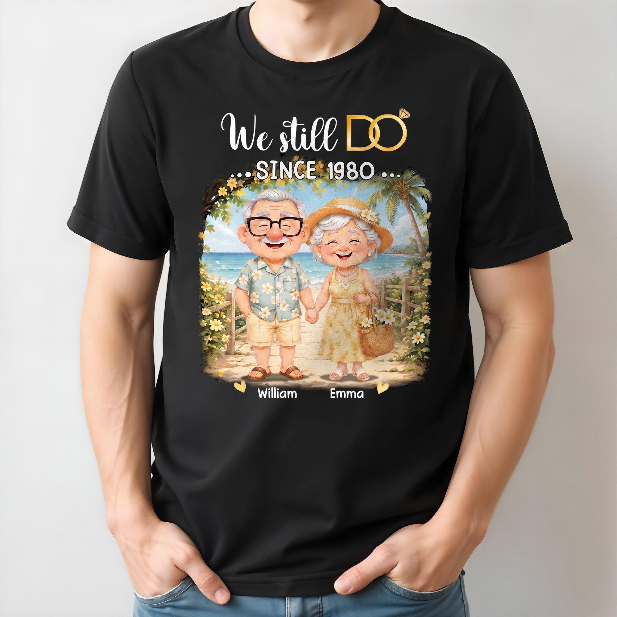Personalized Anniversary Shirt Custom Couple Beach Hoodie Shirt GradoCreations