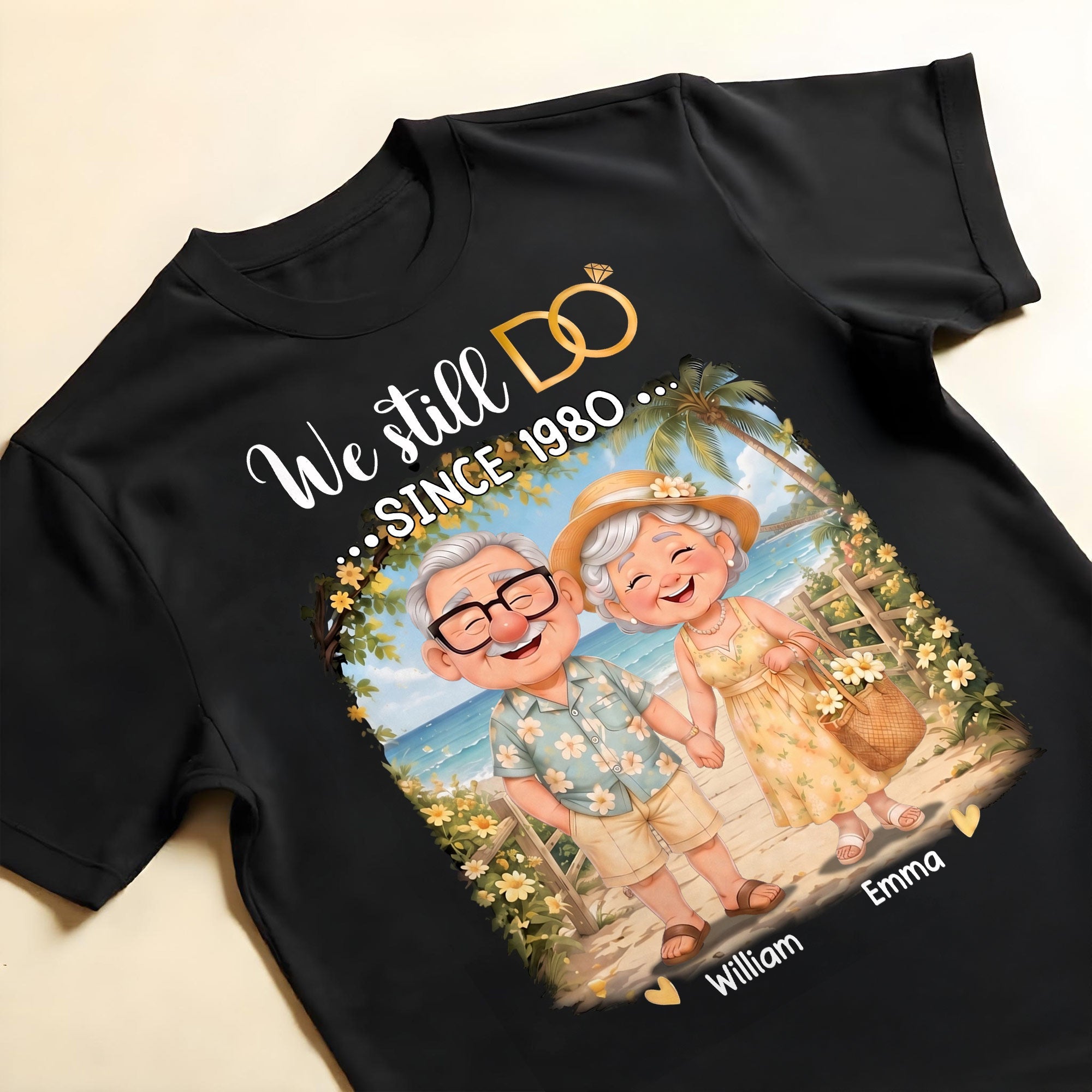 Personalized Anniversary Shirt Custom Couple Beach Hoodie Shirt GradoCreations