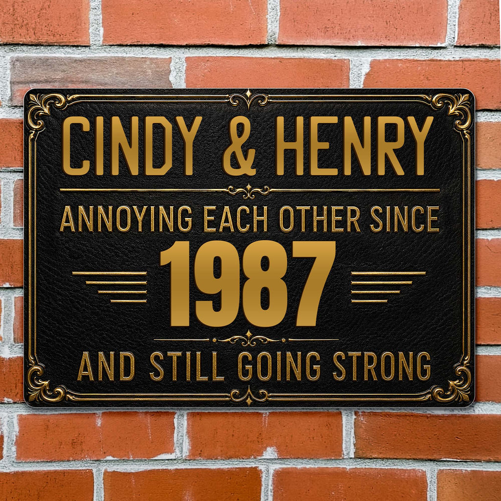 Personalized Metal Sign Custom Names Anniversary Gift for Couples Metal Sign GradoCreations