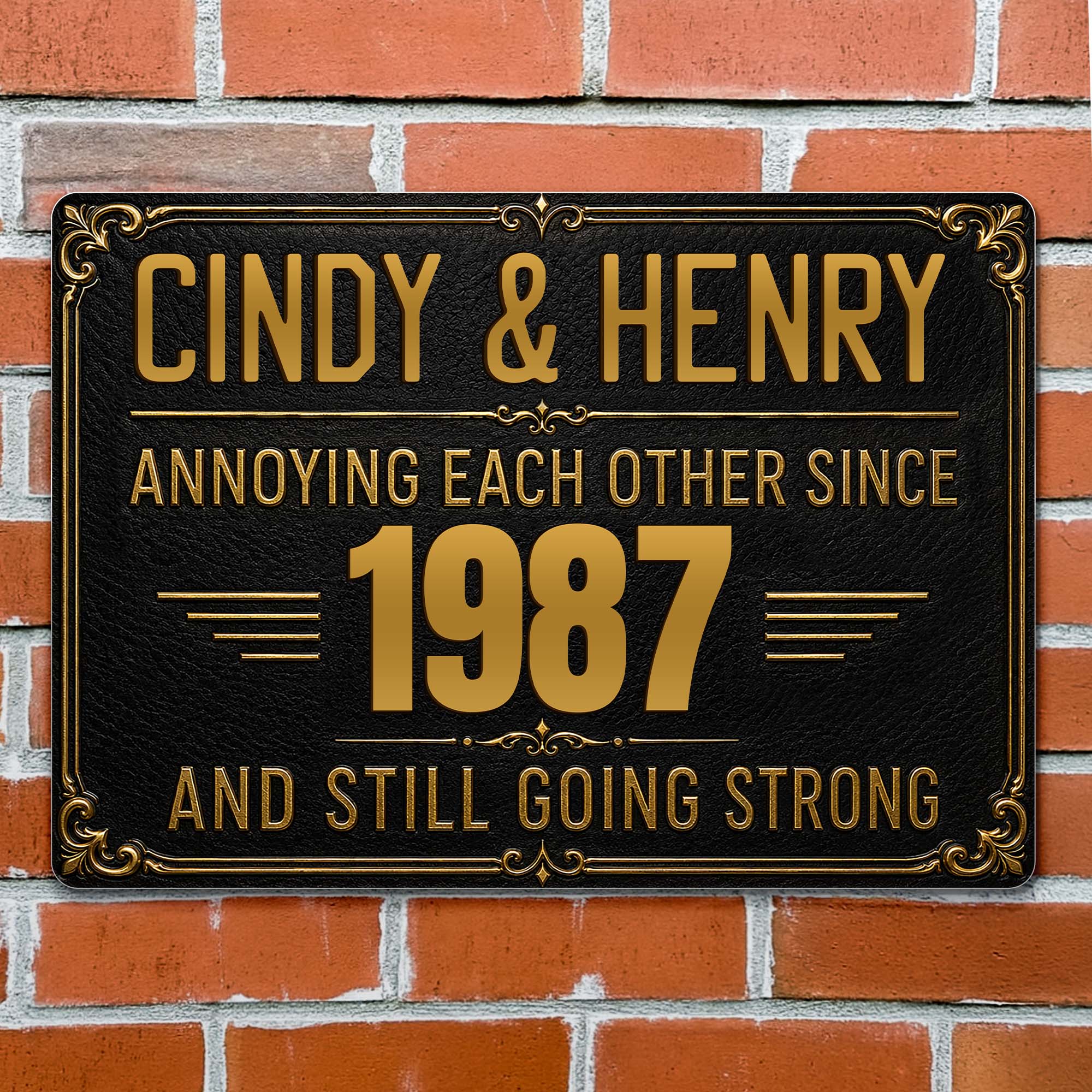 Personalized Metal Sign Custom Names Anniversary Gift for Couples Metal Sign GradoCreations