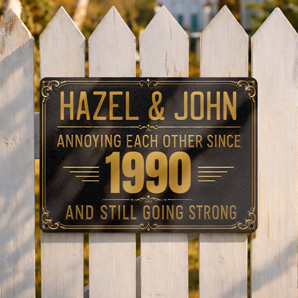Personalized Metal Sign Custom Names Anniversary Gift for Couples Metal Sign GradoCreations