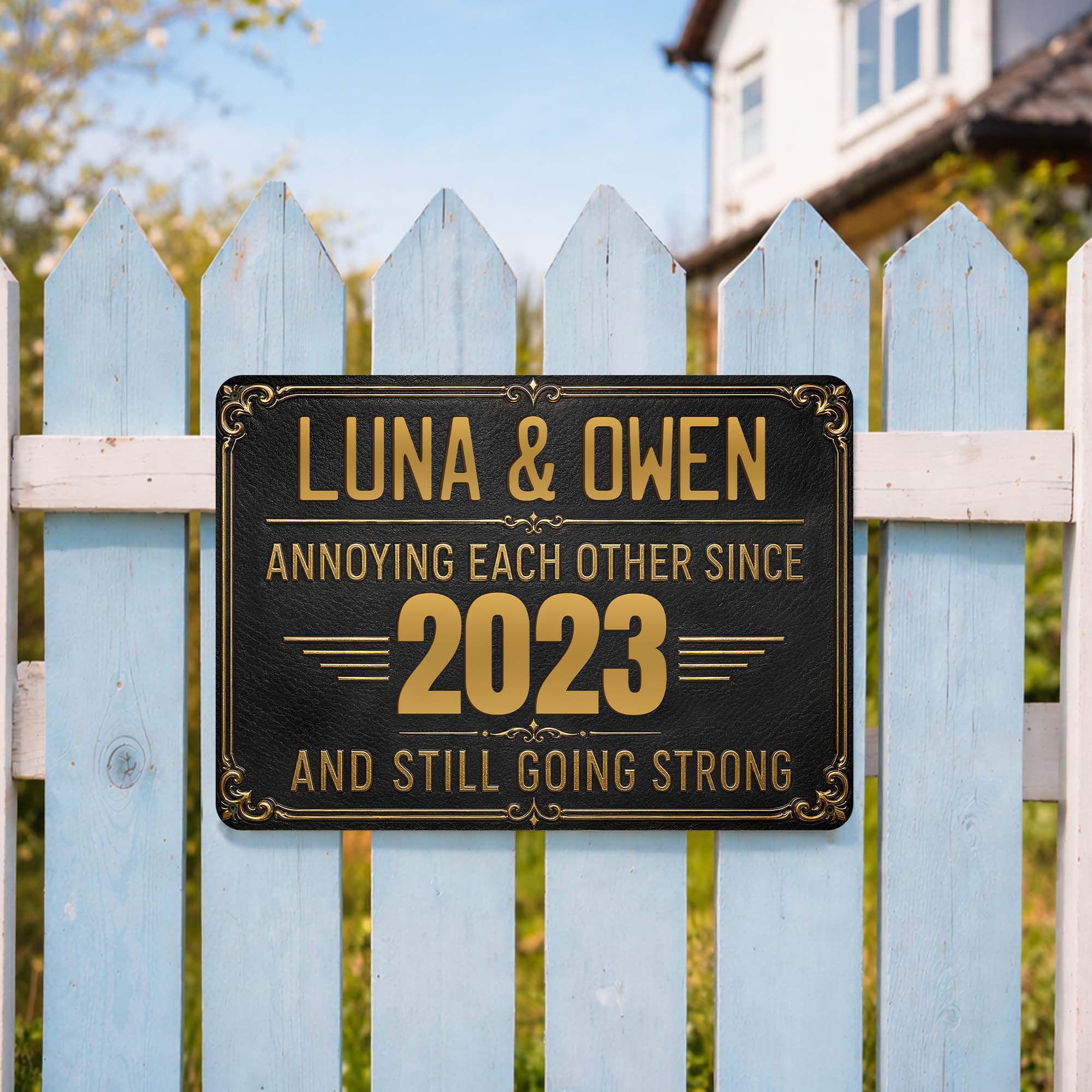 Personalized Metal Sign Custom Names Anniversary Gift for Couples Metal Sign GradoCreations