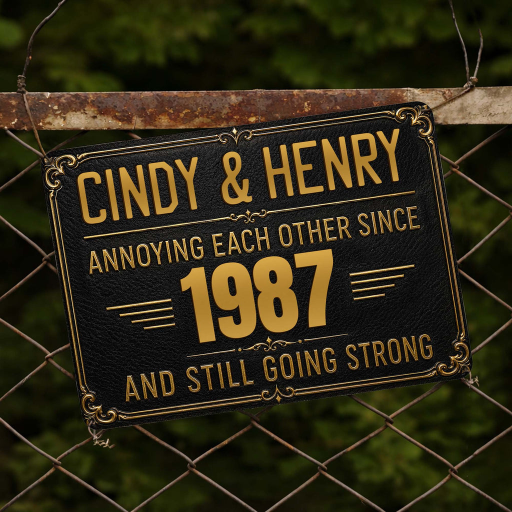 Personalized Metal Sign Custom Names Anniversary Gift for Couples Metal Sign GradoCreations