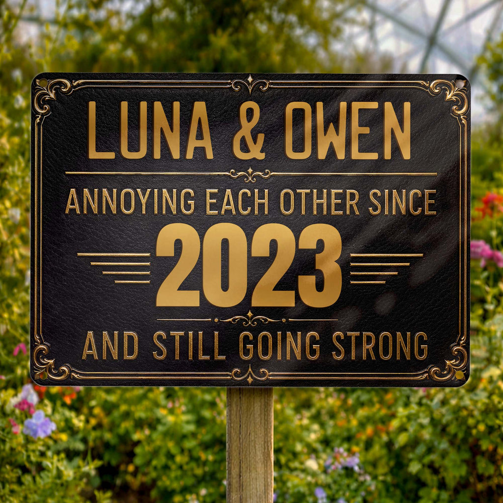Personalized Metal Sign Custom Names Anniversary Gift for Couples Metal Sign GradoCreations