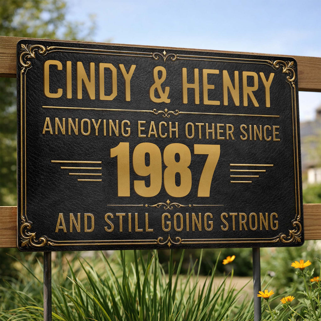 Personalized Metal Sign Custom Names Anniversary Gift for Couples Metal Sign GradoCreations