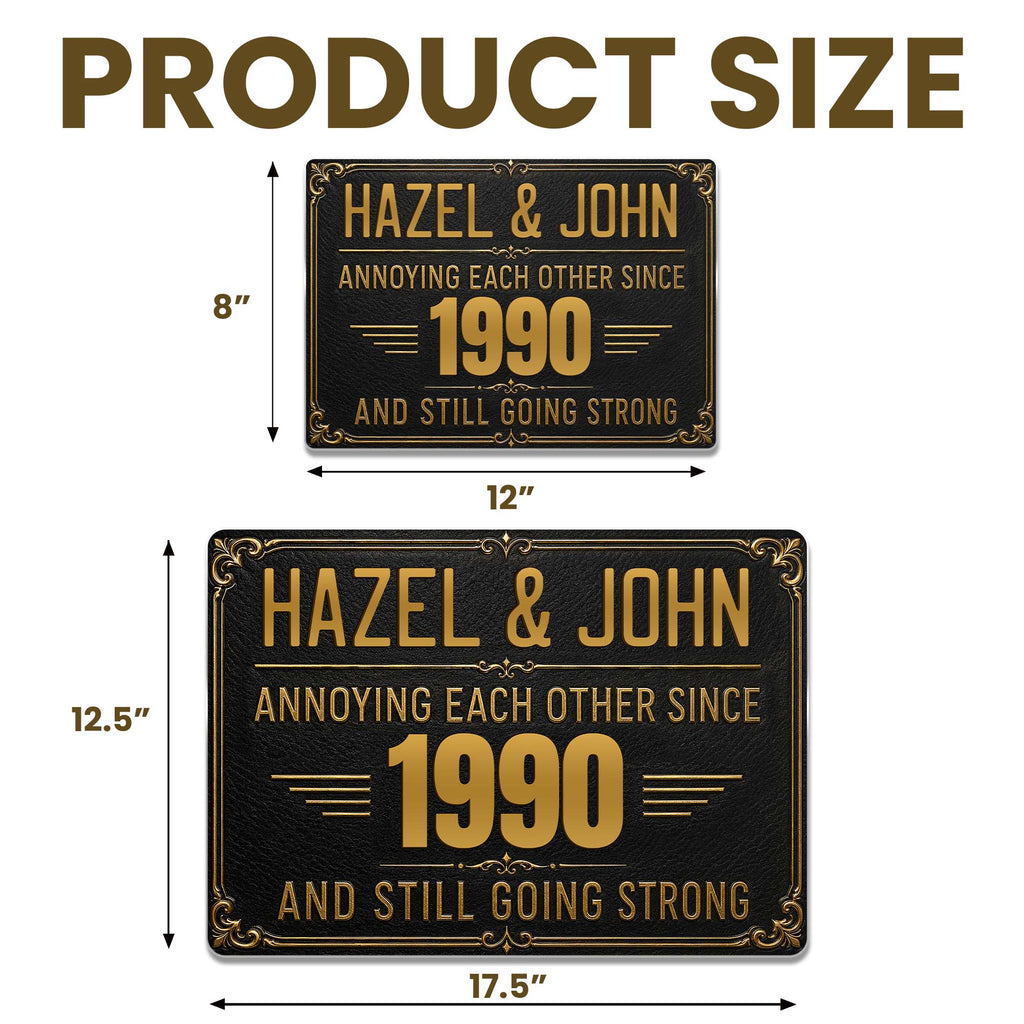 Personalized Metal Sign Custom Names Anniversary Gift for Couples Metal Sign GradoCreations
