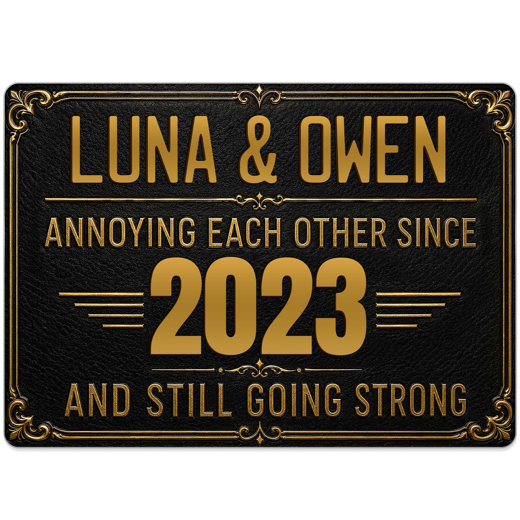 Personalized Metal Sign Custom Names Anniversary Gift for Couples Metal Sign GradoCreations