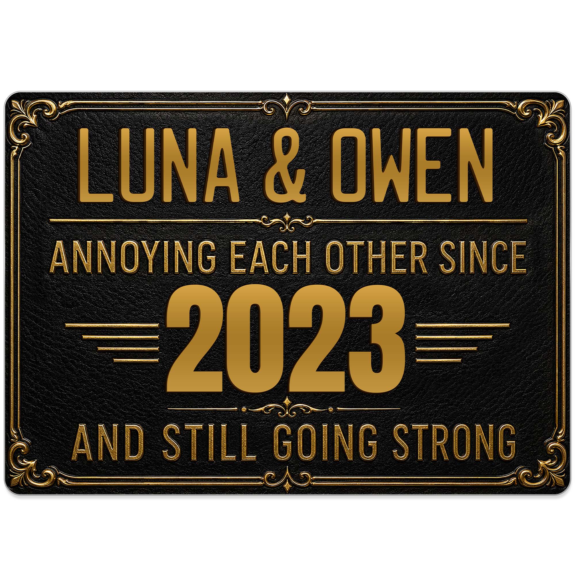 Personalized Metal Sign Custom Names Anniversary Gift for Couples Metal Sign GradoCreations