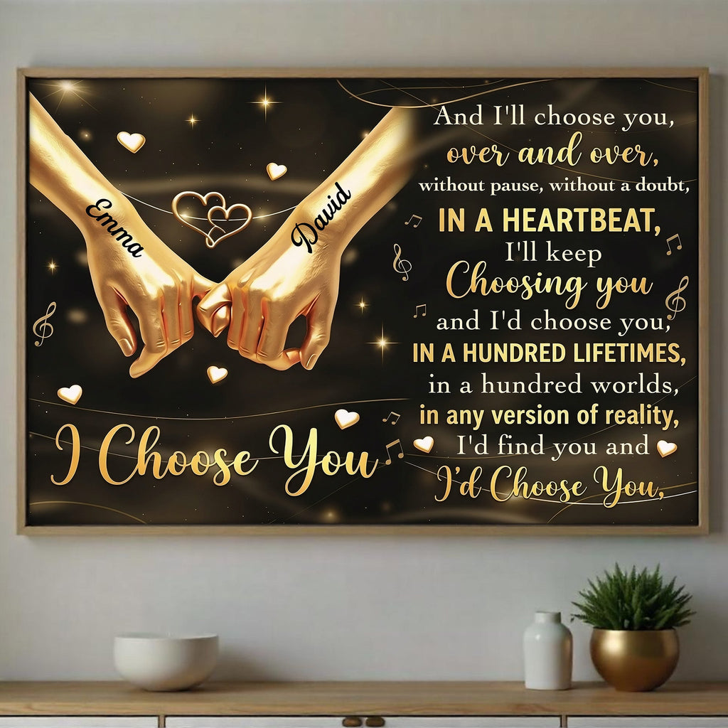 Personalized Horizontal Poster Custom Couple Gift Holding Hands Poster GradoCreations