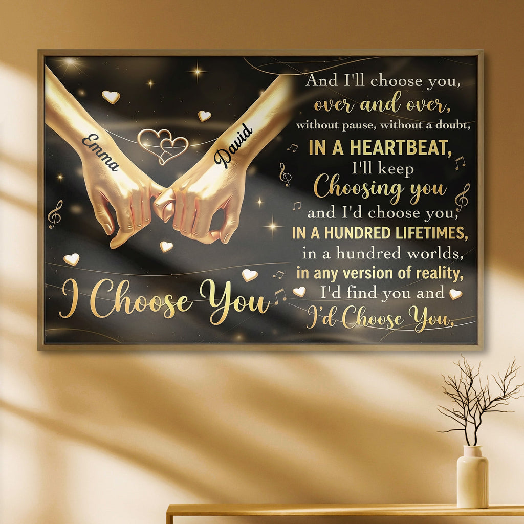 Personalized Horizontal Poster Custom Couple Gift Holding Hands Poster GradoCreations
