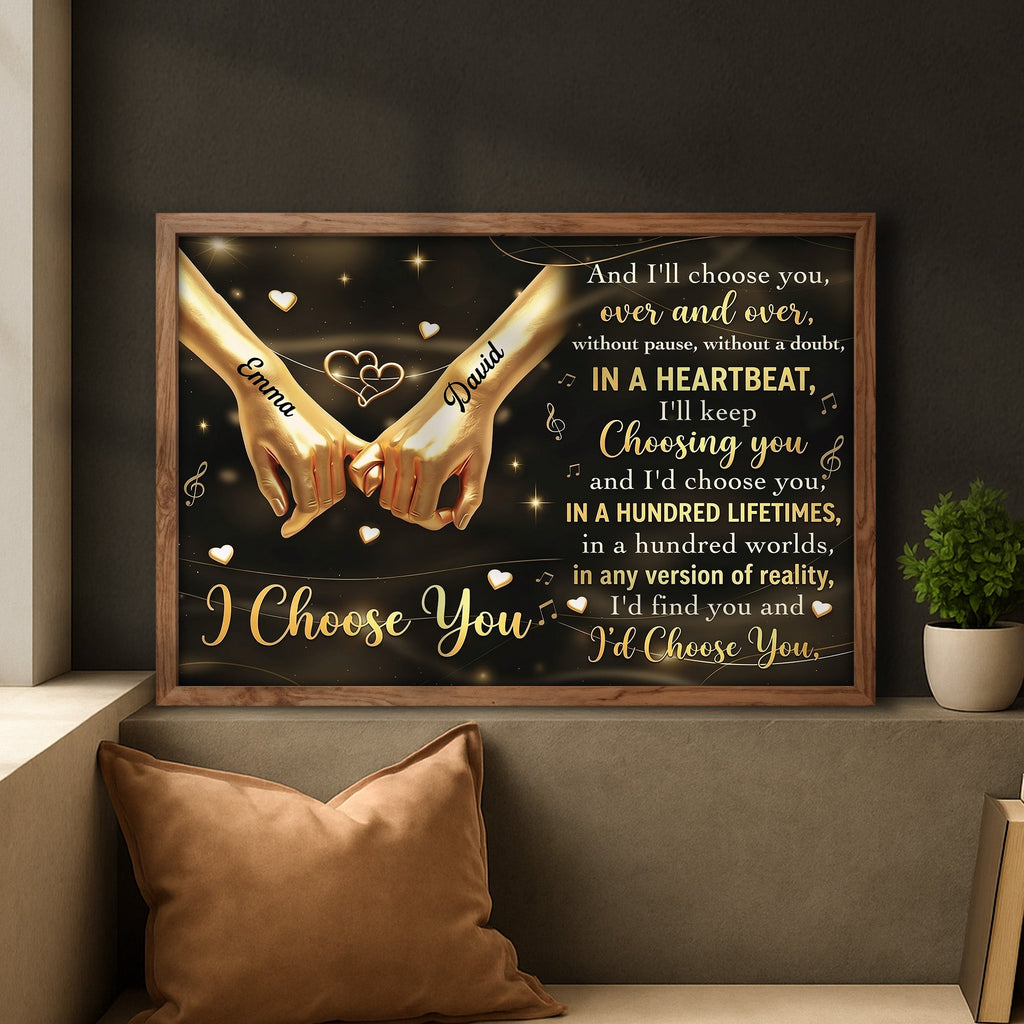 Personalized Horizontal Poster Custom Couple Gift Holding Hands Poster GradoCreations