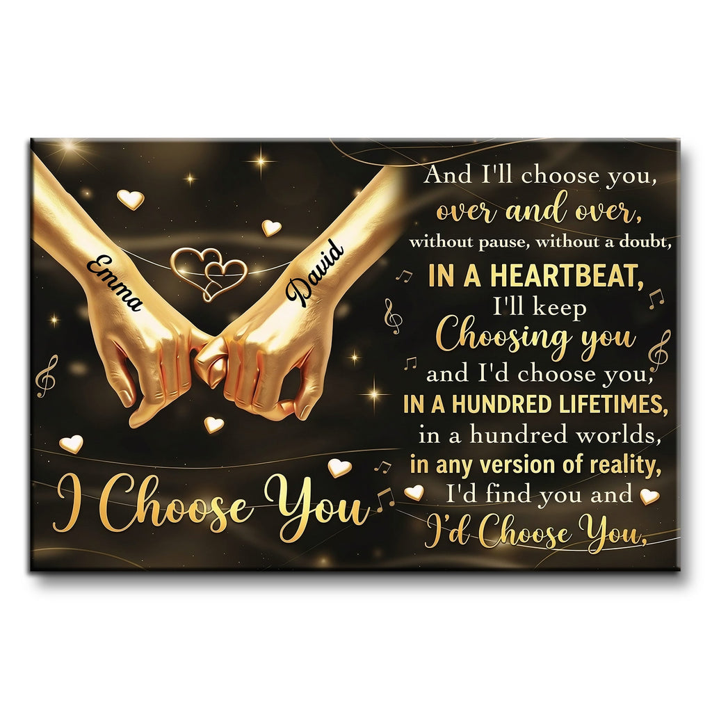 Personalized Horizontal Poster Custom Couple Gift Holding Hands Poster GradoCreations