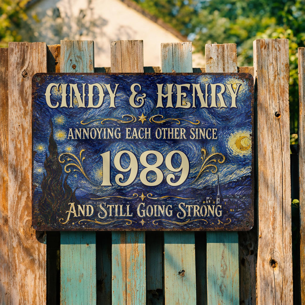 Personalized Metal Sign Custom Names Anniversary Gift for Couples Metal Sign GradoCreations