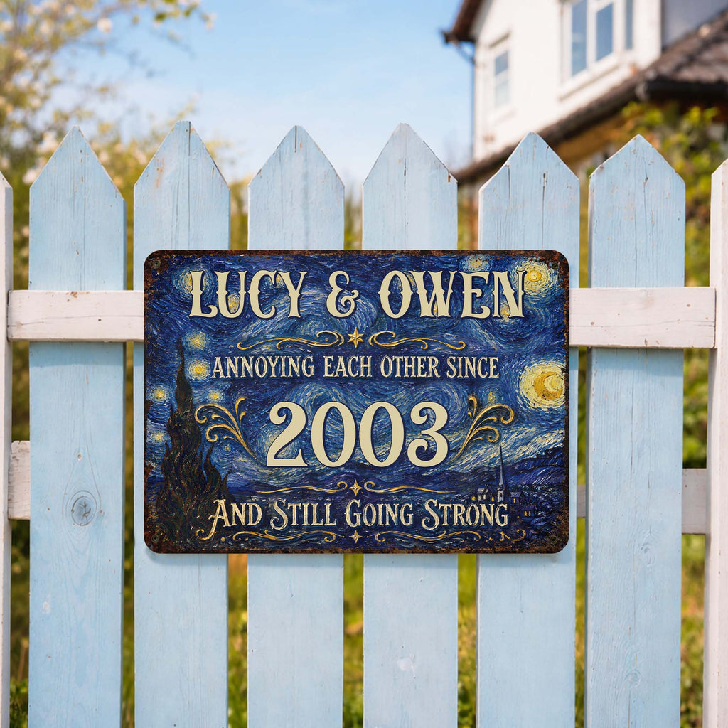 Personalized Metal Sign Custom Names Anniversary Gift for Couples Metal Sign GradoCreations