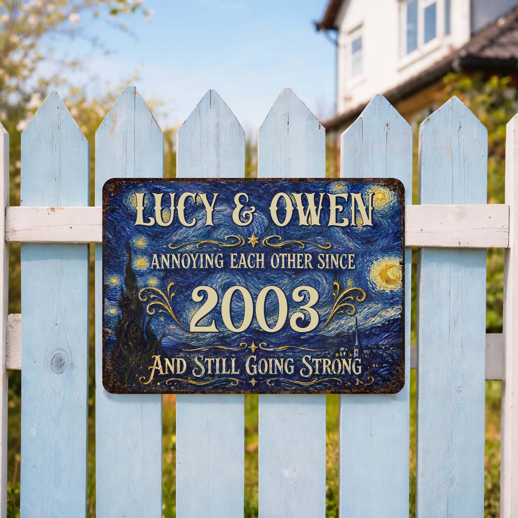 Personalized Metal Sign Custom Names Anniversary Gift for Couples Metal Sign GradoCreations
