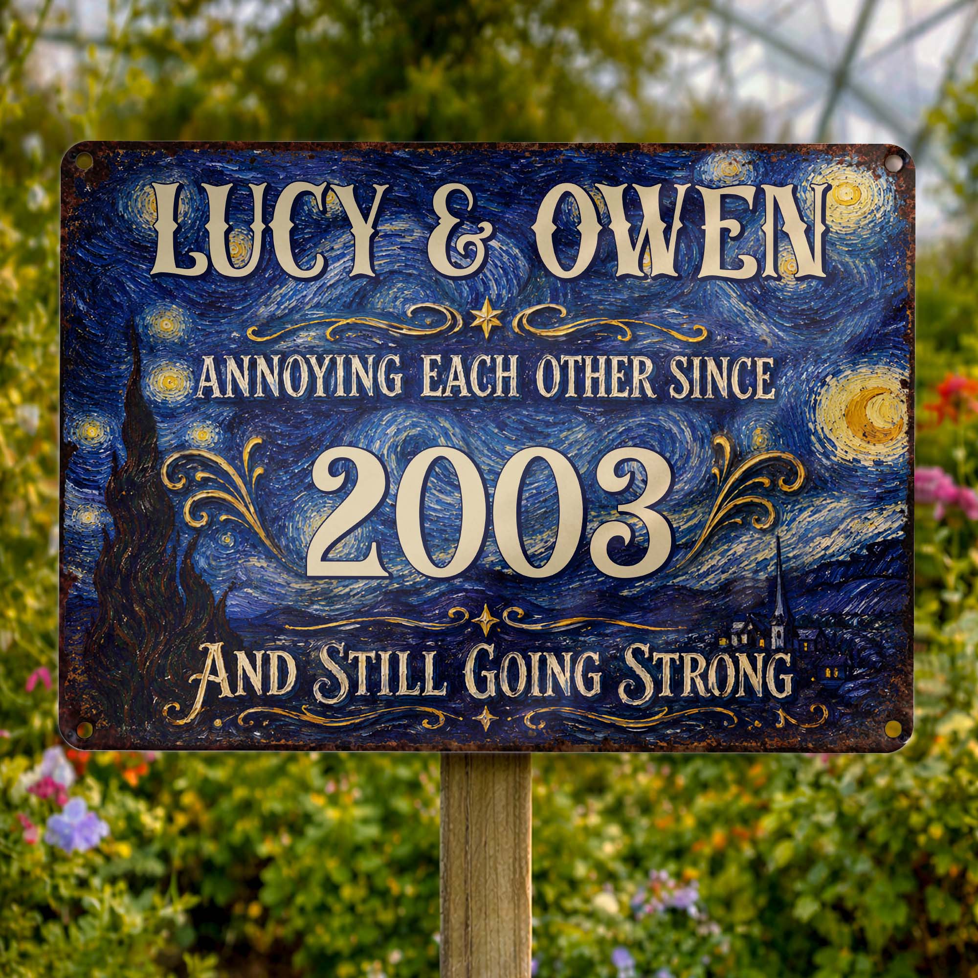 Personalized Metal Sign Custom Names Anniversary Gift for Couples Metal Sign GradoCreations
