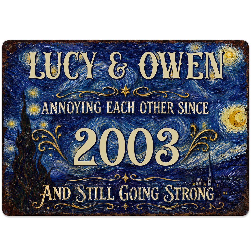 Personalized Metal Sign Custom Names Anniversary Gift for Couples Metal Sign GradoCreations